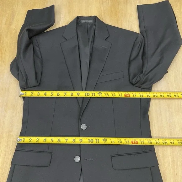 Lauren Ralph Lauren Blazer Jacket Sport Coat Mens 36R Wool Black Metal Buttons